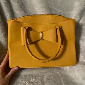 Betsey Johnson Yellow Handbag with Bow